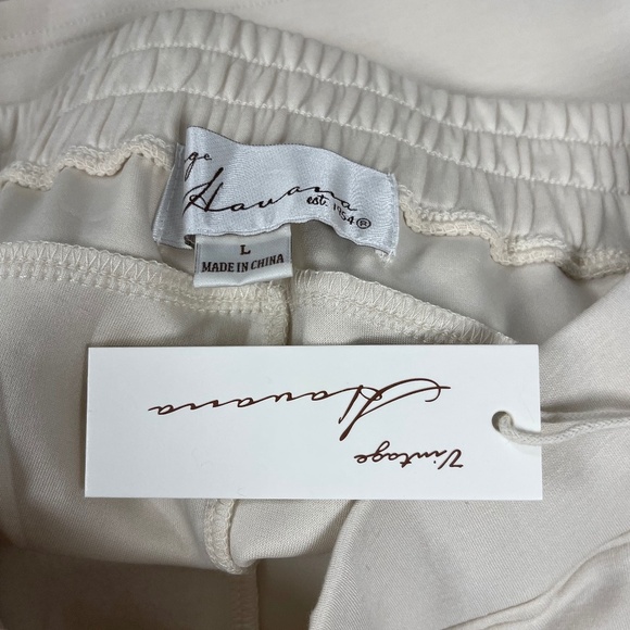 Vintage Havana Cloud Fleece Pant - Ivory - Large - NWT - Picture 7 of 7